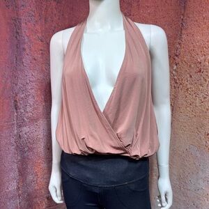 Never Worn Large ASTR Halter Neck Bodysuit in Mauve